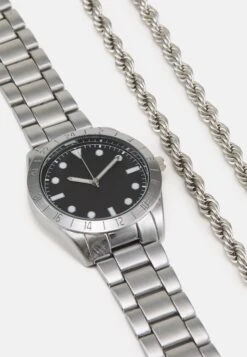 Pier One Set - Ketting - Silver-Coloured/Black 11 Pier One Set - Ketting - Silver-Coloured/Black -Herenkleding Winkel 83102eb3ab884b968ea711d6d380bde6