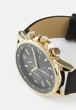 Pier One Unisex - Chronograaf - Black/Gold-Coloured -Herenkleding Winkel eec72deb7b2740719a136e412abc57b2